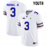 Youth Florida Gators #3 Jason Marshall Jr. NCAA Nike White Authentic Stitched College Football Jersey TVE1562LP